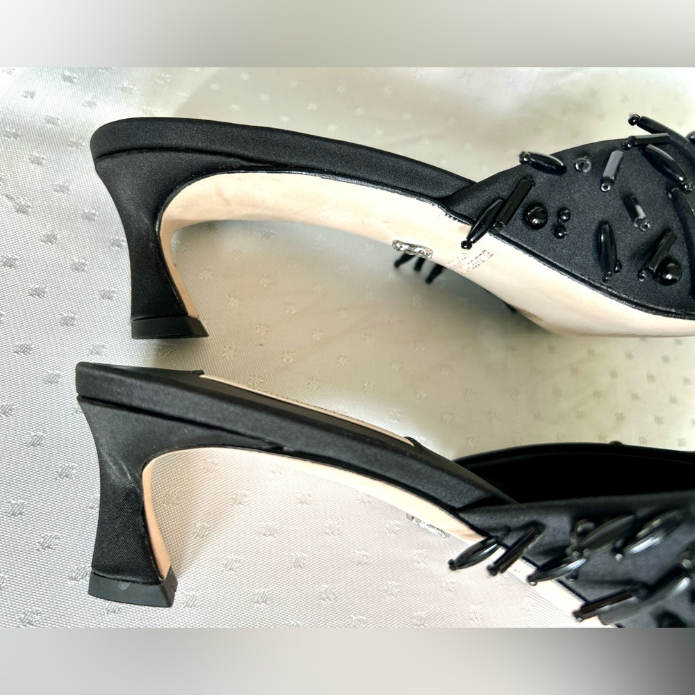 Stylish Black Embellished Mules with heels, Melani x Damrich - Picture 11 of 16